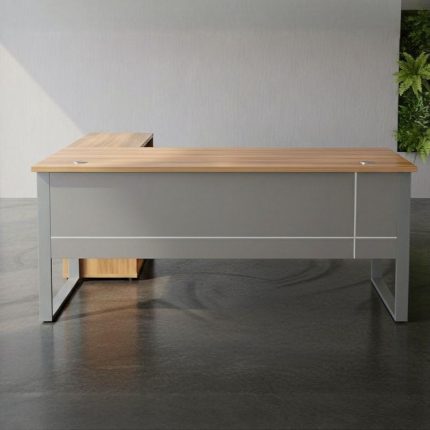 Bureau opérateur LATTE 180x160x75 cm, Couleur Noyer