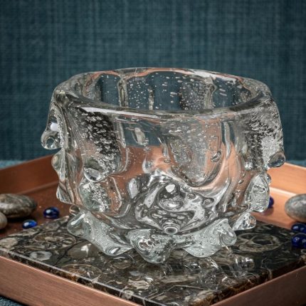 VASE EN VERRE GRIS