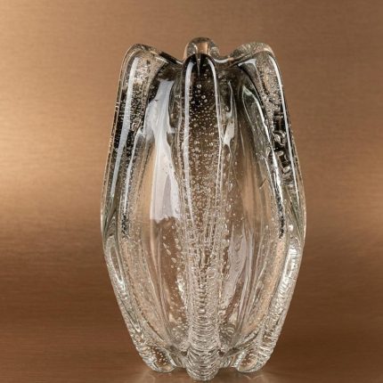 VASE EN VERRE GRIS